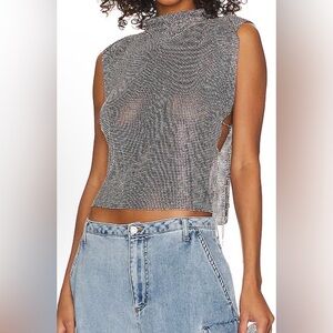 Rhinestone Mesh Cowl Neck Top in Black
8 Other Reasons

One size